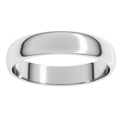 14K White Gold 4 mm Lightweight Half Round Band Size 8