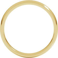 18K Yellow Gold 3 mm Lightweight Comfort-Fit Half Round Band Size 9