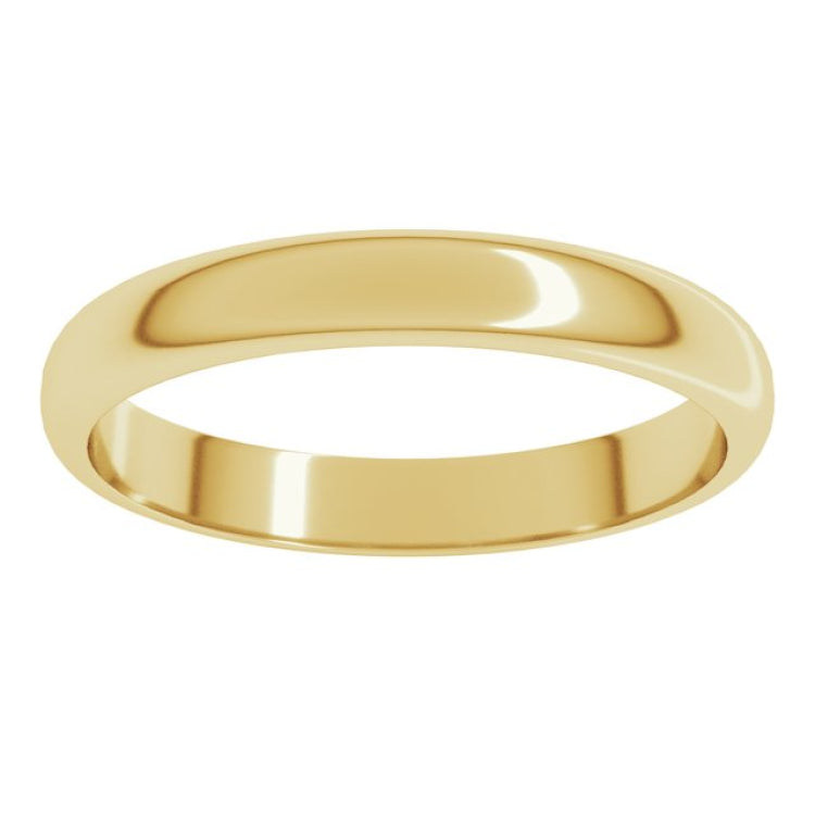 18K Yellow Gold 3 mm Half Round Band Size 5.5