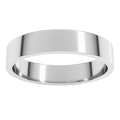14K White Gold 4 mm Flat Band Size 6.5