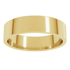 14K Yellow Gold 5 mm Flat Band Size 10.5