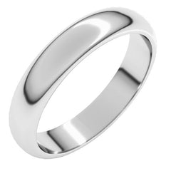 14K White Gold 4 mm Half Round Band Size 9.5