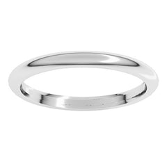Platinum 2 mm Comfort-Fit Half Round Band Size 5.5