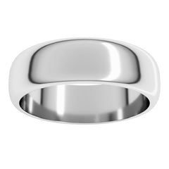 Platinum 6 mm Half Round Band Size 8.5