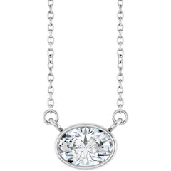 14K White Gold 7/8 CT Lab-Grown Diamond 18" Necklace