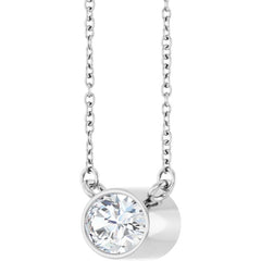 14K White Gold 7/8 CT Lab-Grown Diamond 18" Necklace