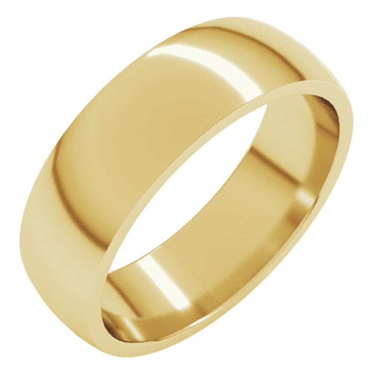 10K Yellow Gold 6 mm Lightweight Comfort-Fit Half Round Band Size 8