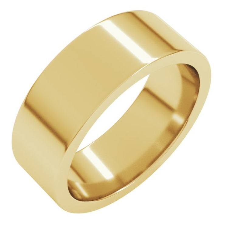 10K Yellow Gold 7 mm Comfort-Fit Flat Band Size 10.5