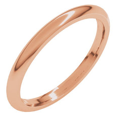 14K Rose Gold 2 mm Comfort-Fit Half Round Band Size 4