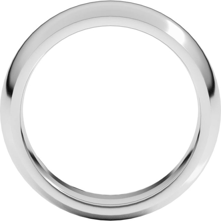 14K White Gold 7 mm Comfort-Fit Half Round Band Size 12