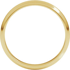 14K Yellow Gold 3 mm Half Round Band Size 3.5