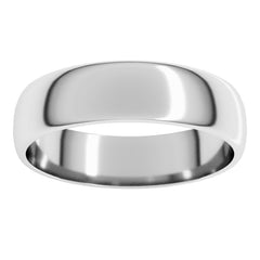 10K White Gold 5 mm Lightweight Half Round Band Size 10