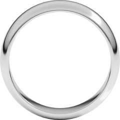 10K White Gold 6 mm Half Round Band Size 10.5
