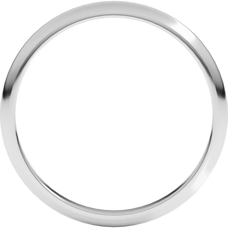 10K White Gold 2 mm Half Round Band Size 9.5