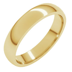 18K Yellow Gold 4 mm Lightweight Comfort-Fit Half Round Band Size 10.5