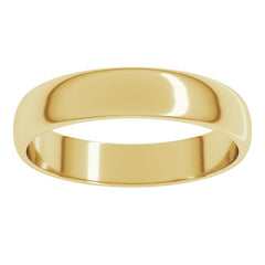 14K Yellow Gold 4 mm Lightweight Half Round Band Size 5.5