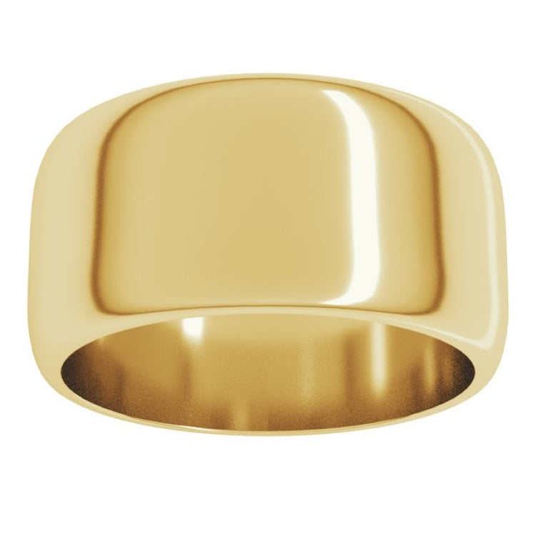 10K Yellow Gold 10 mm Half Round Band Size 7.5