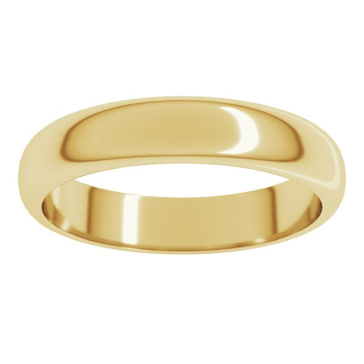18K Yellow Gold 4 mm Half Round Band Size 6.5
