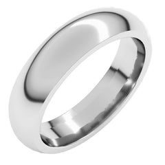 Platinum 5 mm Comfort-Fit Half Round Band Size 7.5