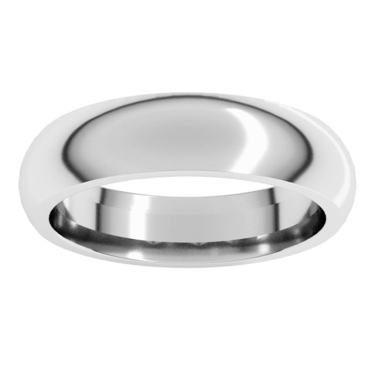 Platinum 5 mm Comfort-Fit Half Round Band Size 7.5
