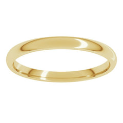 10K Yellow Gold 2 mm Lightweight Comfort-Fit Half Round Band Size 6