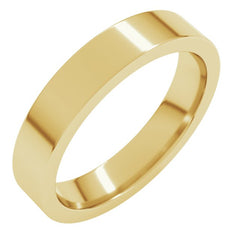 14K Yellow Gold 4 mm Comfort-Fit Flat Band Size 4