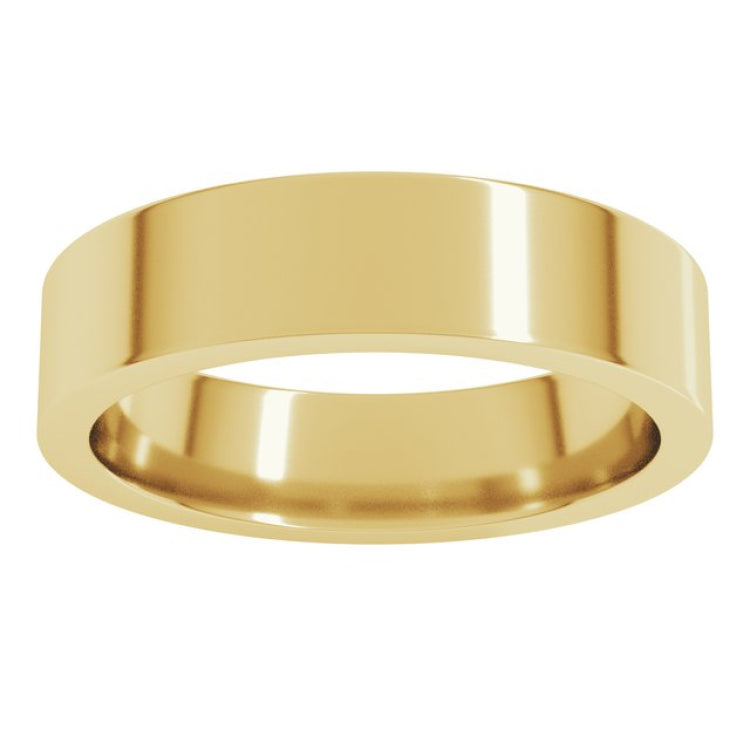 14K Yellow Gold 5 mm Comfort-Fit Flat Band Size 9