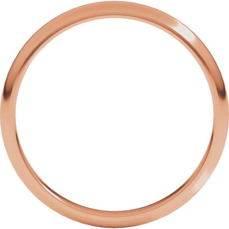 14K Rose Gold 2.5 mm Half Round Band Size 6.5