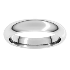 Sterling Silver 4 mm Comfort-Fit Half Round Band Size 9
