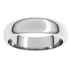 Sterling Silver 5 mm Half Round Band Size 7.5