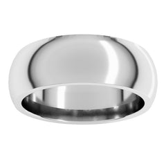 Sterling Silver 7 mm Comfort-Fit Half Round Band Size 10.5