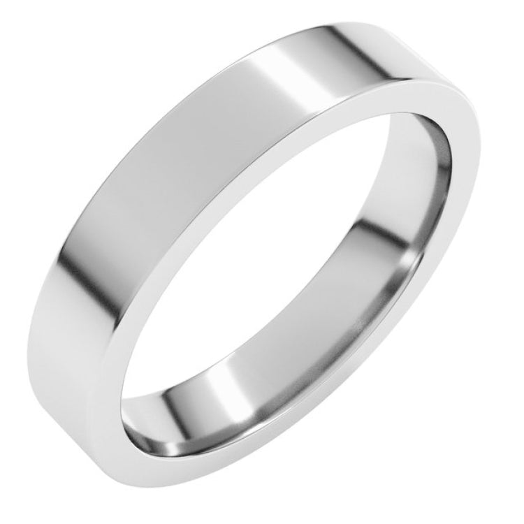 Sterling Silver 4 mm Comfort-Fit Flat Band Size 6