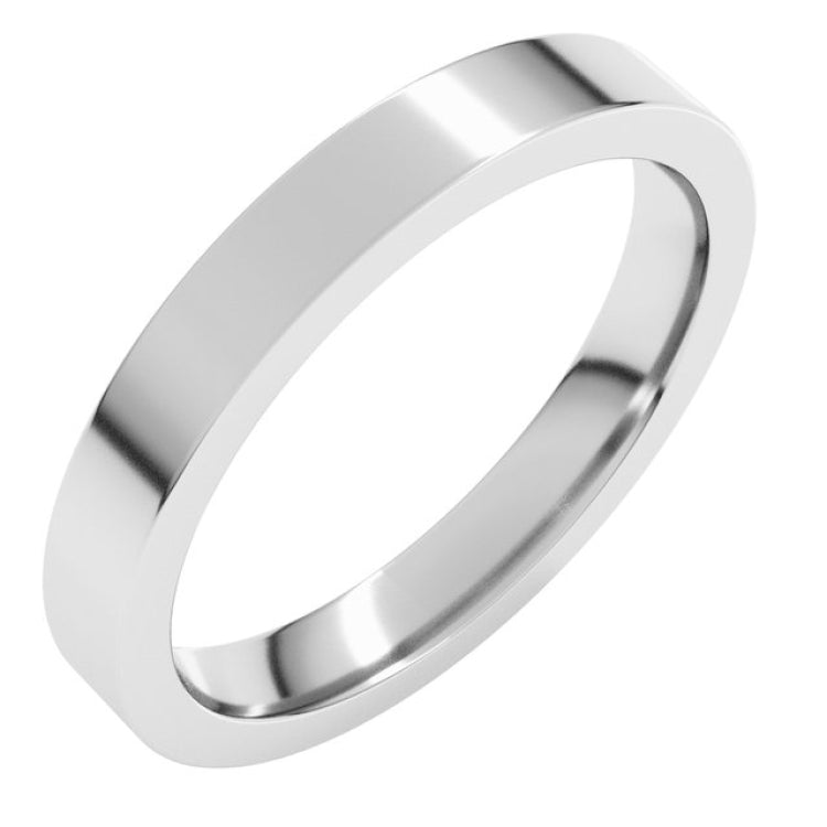 Sterling Silver 3 mm Comfort-Fit Flat Band Size 7.5