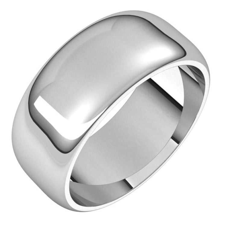 Sterling Silver 8 mm Half Round Band Size 4