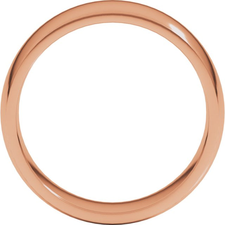 14K Rose Gold 7 mm Lightweight Comfort-Fit Half Round Band Size 11