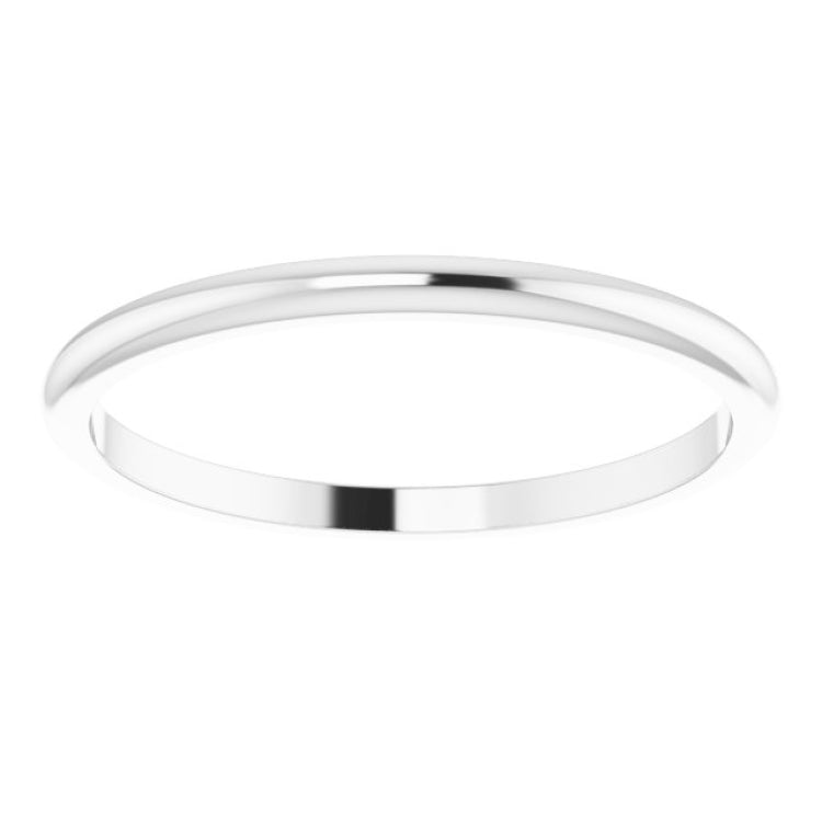 14K White Gold 1.5 mm Half Round Band Size 4