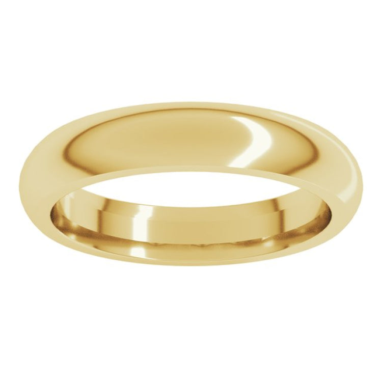 14K Yellow Gold 4 mm Comfort-Fit Half Round Band Size 10