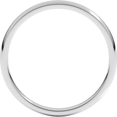 Sterling Silver 2 mm Lightweight Comfort-Fit Half Round Band Size 6
