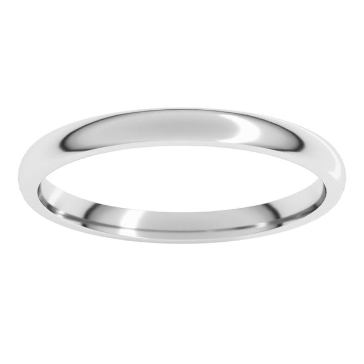 Sterling Silver 2 mm Lightweight Comfort-Fit Half Round Band Size 6
