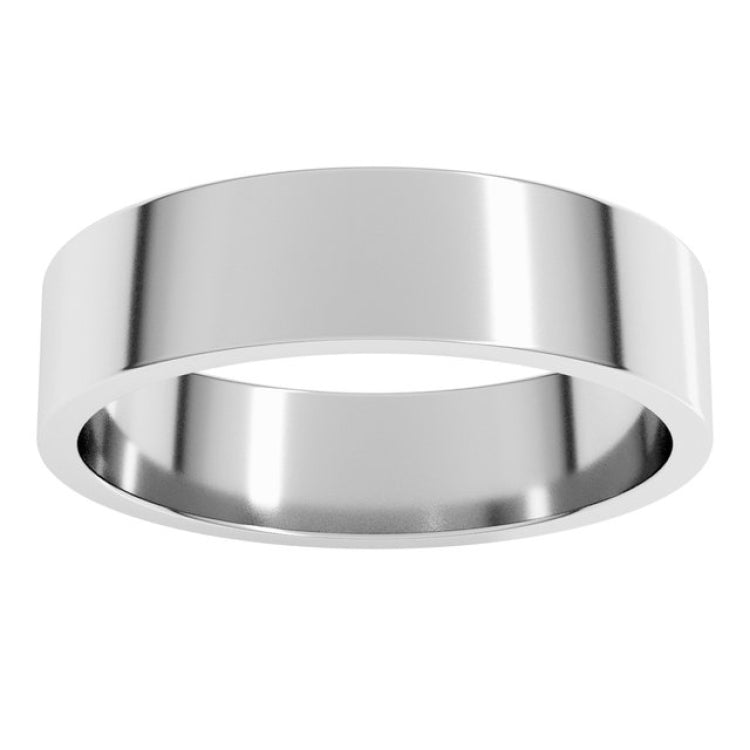 14K White Gold 5 mm Flat Band Size 11