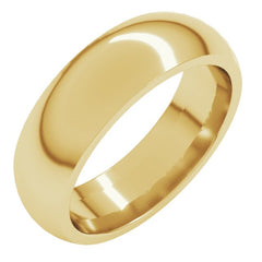 10K Yellow Gold 6 mm Comfort-Fit Half Round Band Size 14