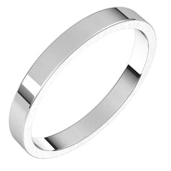 14K White Gold 2.5 mm Flat Band Size 6.5