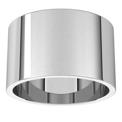 14K White Gold 12 mm Flat Band Size 9.5