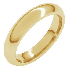 14K Yellow Gold 4 mm Comfort-Fit Half Round Band Size 6.5