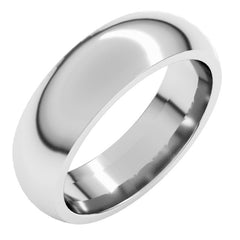 14K White Gold 6 mm Comfort-Fit Half Round Band Size 4.5