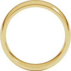 14K Yellow Gold 7 mm Lightweight Comfort-Fit Half Round Band Size 8