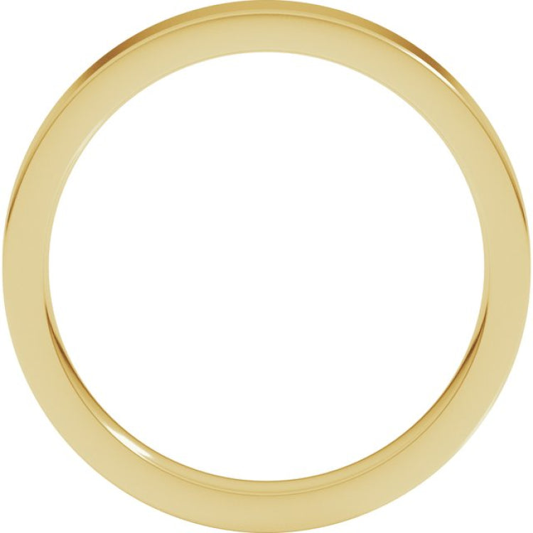 14K Yellow Gold 3 mm Comfort-Fit Flat Band Size 10.5