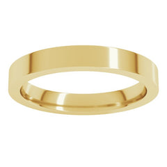 14K Yellow Gold 3 mm Comfort-Fit Flat Band Size 10.5