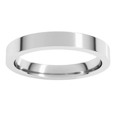 14K White Gold 3 mm Comfort-Fit Flat Band Size 6