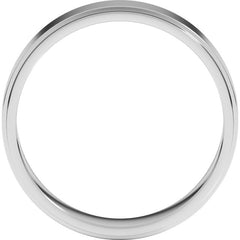 14K White Gold 5 mm Stepped-Edge Flat Band Size 10